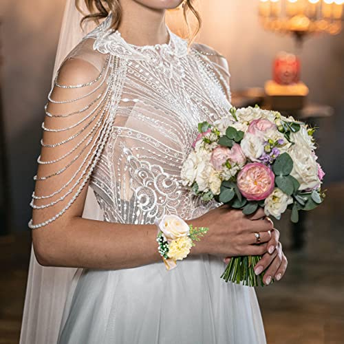 YunJiaoon Wedding Flower Set: Wrist & Boutonniere Corsage