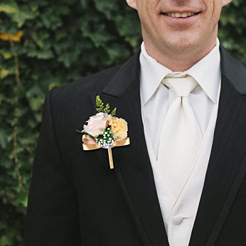 YunJiaoon Wedding Flower Set: Wrist & Boutonniere Corsage