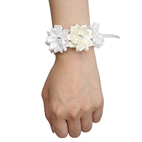Wedding Wrist Corsage with 6 Artificial Flowers