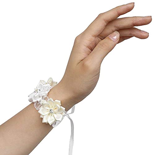 Wedding Wrist Corsage with 6 Artificial Flowers