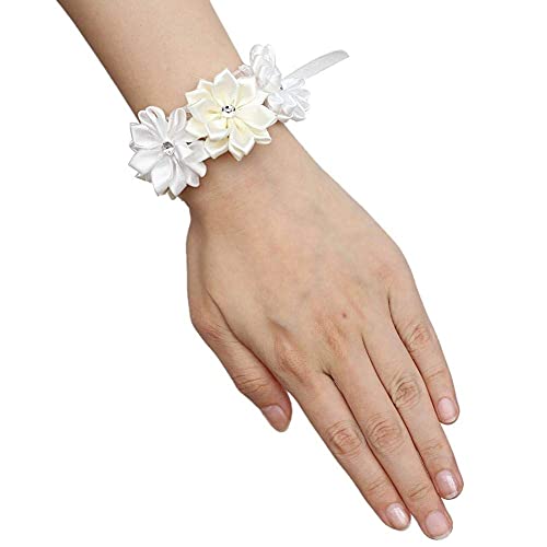 Wedding Wrist Corsage with 6 Artificial Flowers