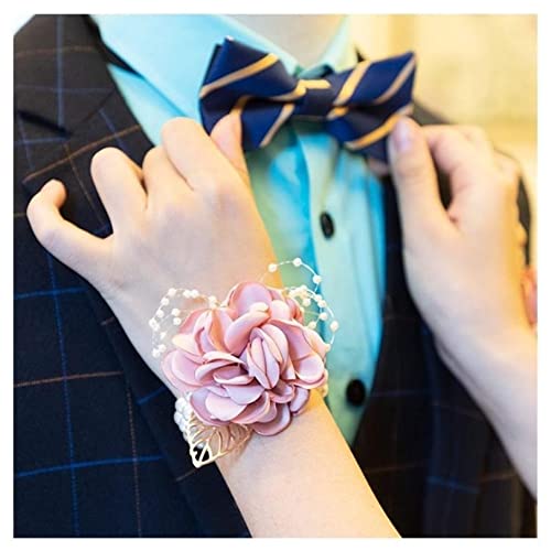 Pink Rose Corsage Bracelet for Weddings