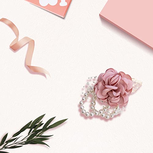 Pink Rose Corsage Bracelet for Weddings