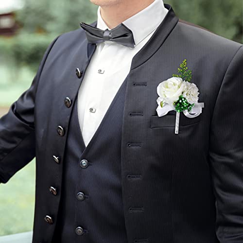 White Corsage and Boutonniere set for events