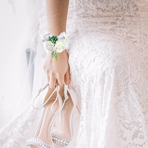 White Corsage and Boutonniere set for events