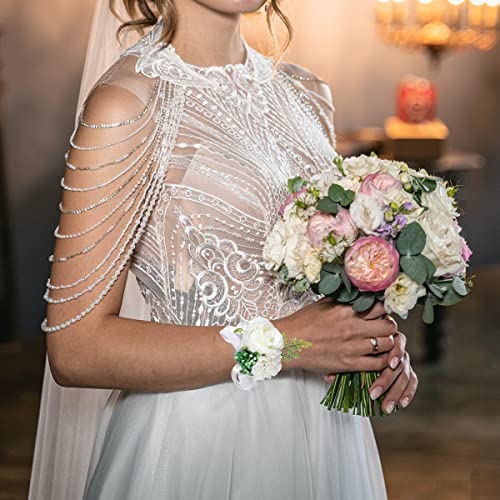 White Corsage and Boutonniere set for events
