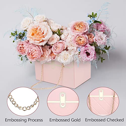 Flower Paper Box Bouquet with Metal Chain