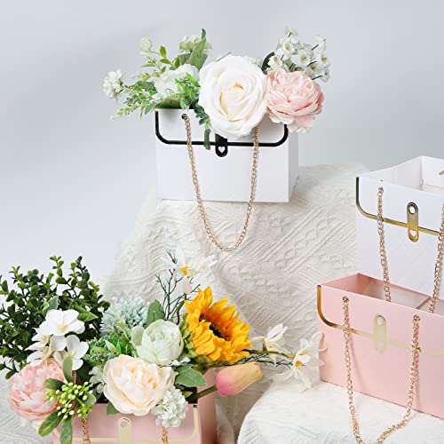 Flower Paper Box Bouquet with Metal Chain