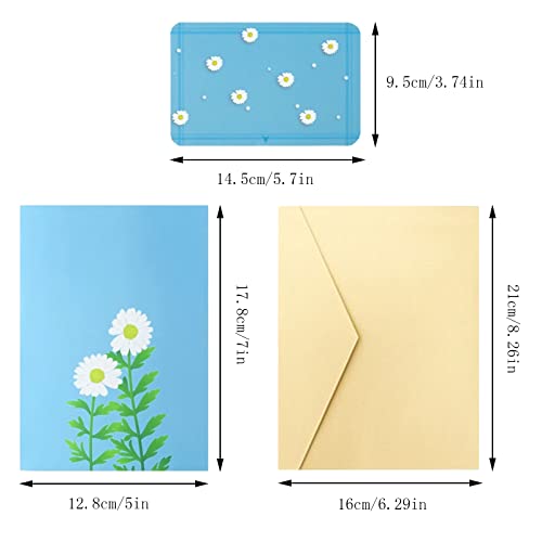 3D Flower Bouquet Greeting Card - Light Blue