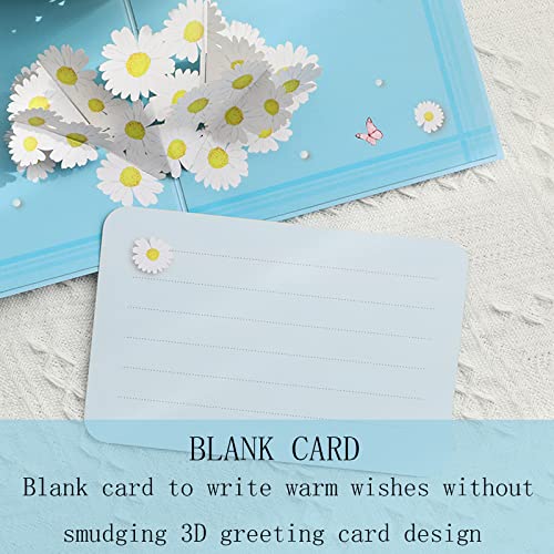 3D Flower Bouquet Greeting Card - Light Blue