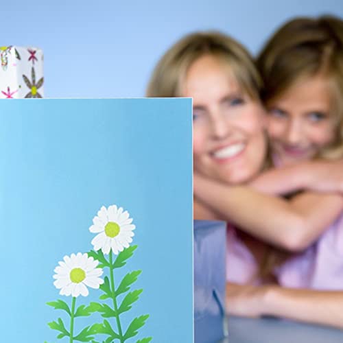 3D Flower Bouquet Greeting Card - Light Blue