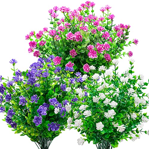 Purple, White and Fuchsia Artificial Flower Bundle Set