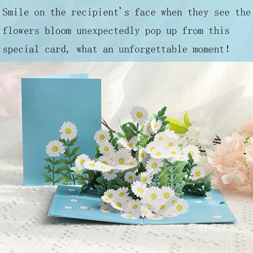 3D Flower Bouquet Greeting Card - Light Blue