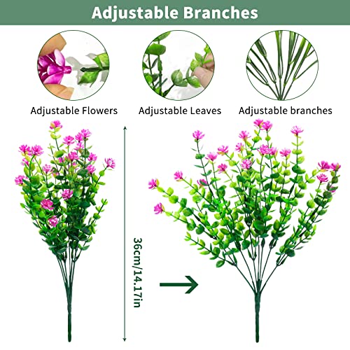 Purple, White and Fuchsia Artificial Flower Bundle Set