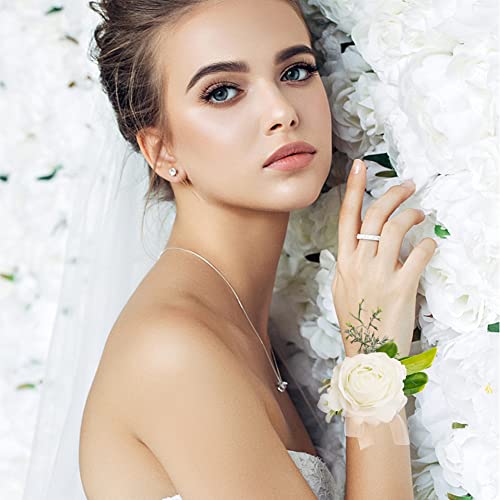 White Rose Wedding Flower Set with Pearls