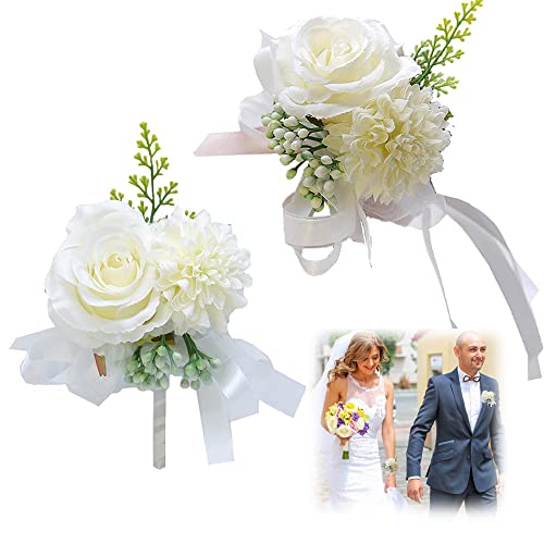Wedding Rose Wrist Corsage Set
