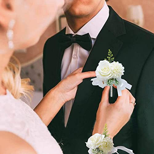 Wedding Rose Wrist Corsage Set