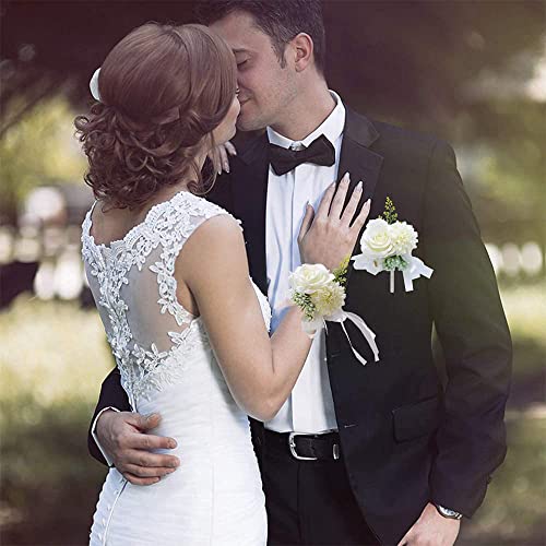 Wedding Rose Wrist Corsage Set