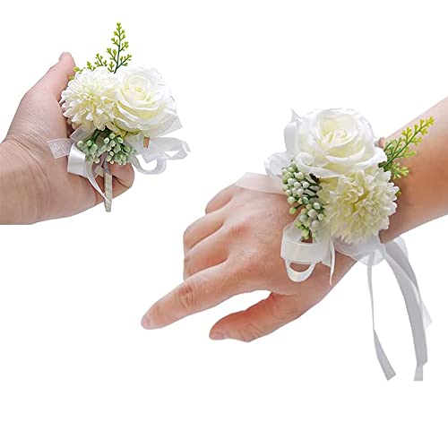 Wedding Rose Wrist Corsage Set