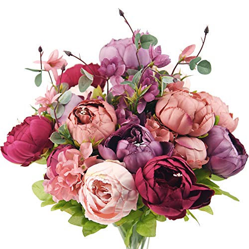 Peony and Hydrangea Silk Bouquets for Décor