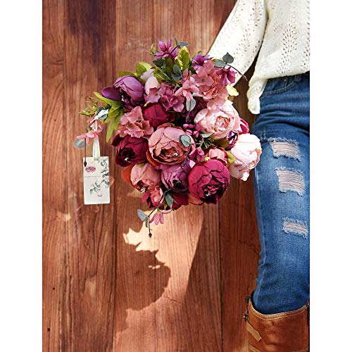 Peony and Hydrangea Silk Bouquets for Décor