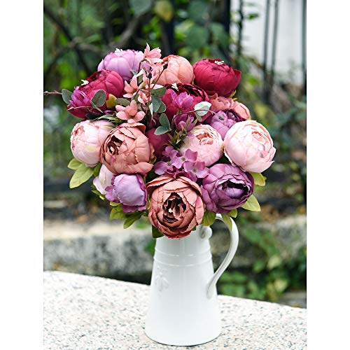 Peony and Hydrangea Silk Bouquets for Décor