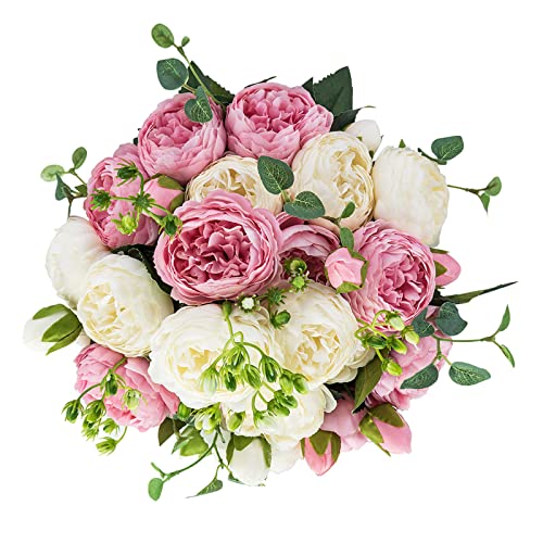 Pink & White Peony Bouquet for Weddings & Home Décor