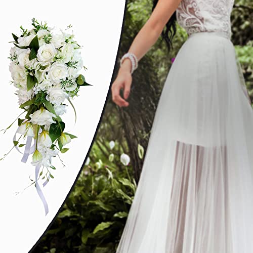 Cascading Artificial Flower Bride Bouquet for Weddings