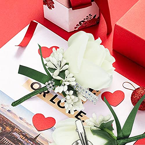 White Rose Boutonnieres for Wedding and Prom