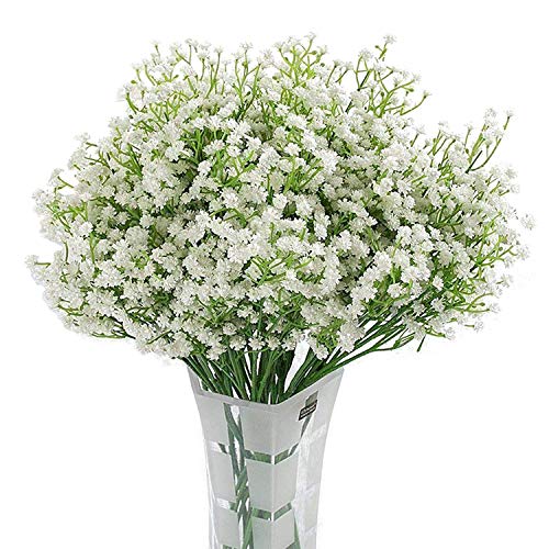 12-Piece White Artificial Gypsophila Flower Bouquets