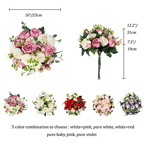 Pink & White Peony Bouquet for Weddings & Home Décor