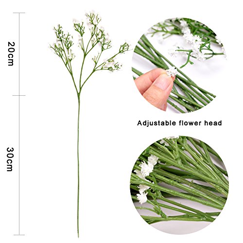 12-Piece White Artificial Gypsophila Flower Bouquets