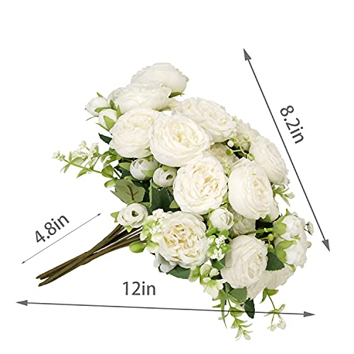 Peony Silk Wedding Bouquets, Set of 4