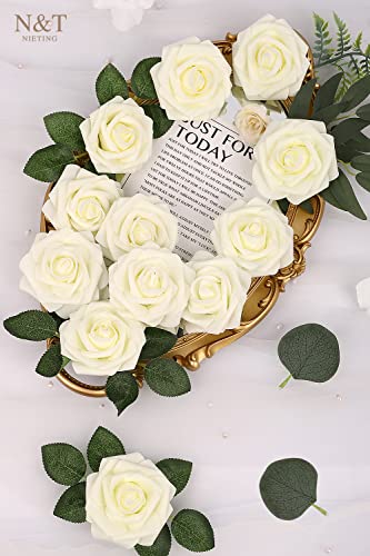 Ivory Real Touch Foam Roses Bouquet