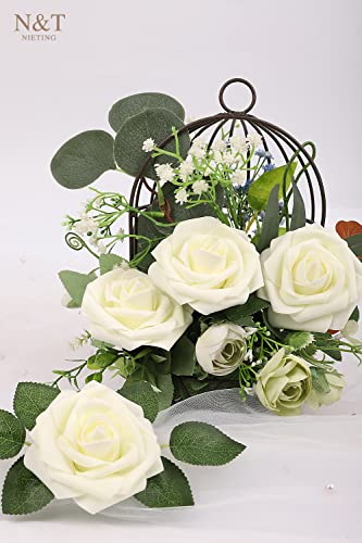 Ivory Real Touch Foam Roses Bouquet