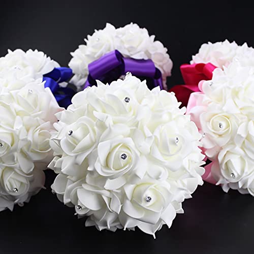 Blue Artificial Bride Bouquets with Ribbon (18cm*24cm)