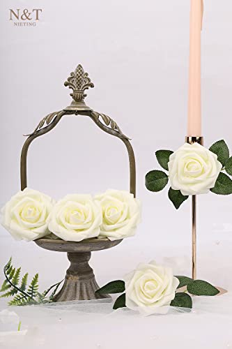 Ivory Real Touch Foam Roses Bouquet