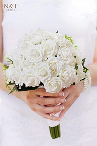 Ivory Real Touch Foam Roses Bouquet