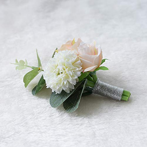 2 Pink Wedding Boutonnieres for Bridesmaids & Guests