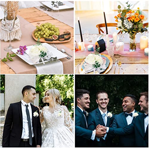 White Rose Boutonniere Set for Weddings & Celebrations