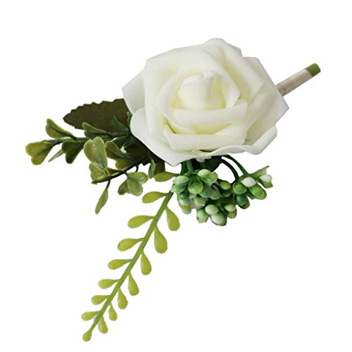 2 White Boutonnieres for Weddings or Proms