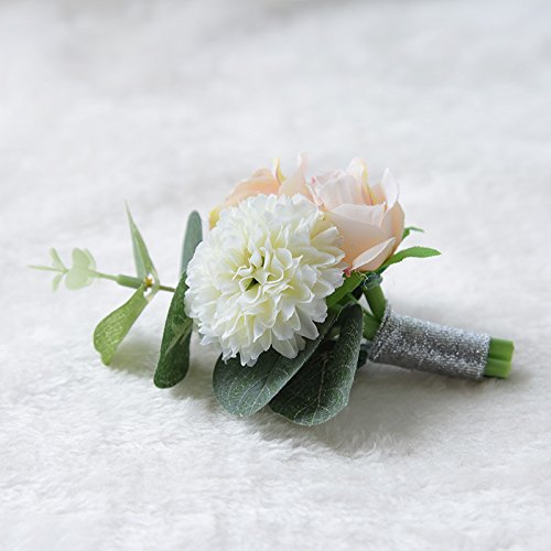 2 Pink Wedding Boutonnieres for Bridesmaids & Guests