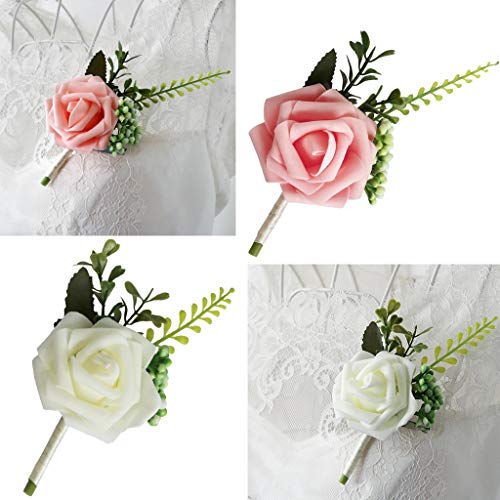 2 White Boutonnieres for Weddings or Proms