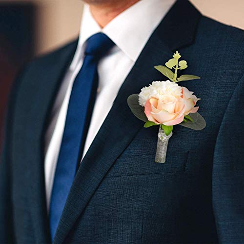 2 Pink Wedding Boutonnieres for Bridesmaids & Guests