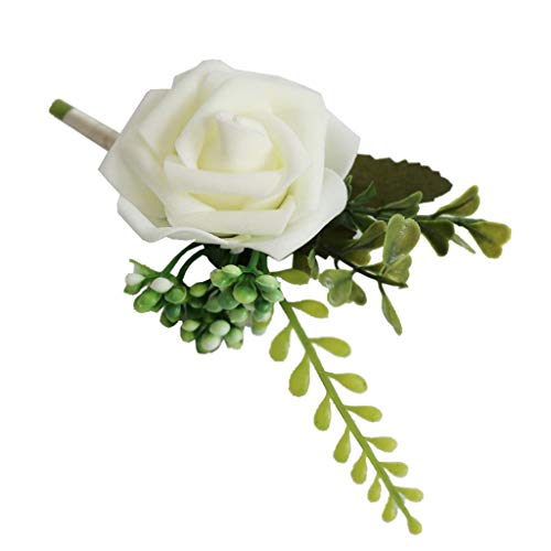 2 White Boutonnieres for Weddings or Proms