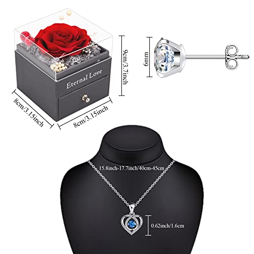 Eternal Red Rose Set with Jewelry - Romantic Gift
