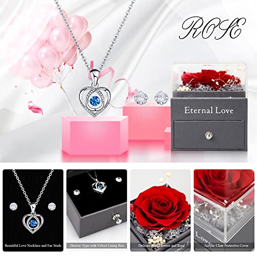 Eternal Red Rose Set with Jewelry - Romantic Gift