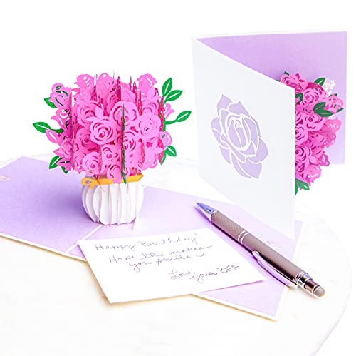 Pink Rose Pop Up Card - All Occasions