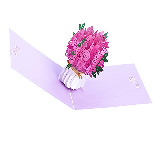 Pink Rose Pop Up Card - All Occasions
