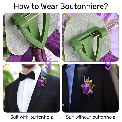 Rose Purple Corsage and Boutonniere Set